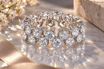 Zonder minimumprijs - Ring - 14 karaat Witgoud - 3.45ct. tw., Nieuw