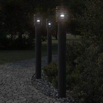 vidaXL Vloerlamp voor buiten 3 st 110 cm roestvrijstaal, Verzenden, Nieuw