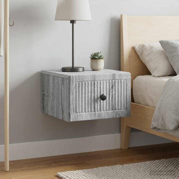 vidaXL Muurbevestigde Nachttafel 2 st Grijs sonoma 33 x 34,5, Verzenden