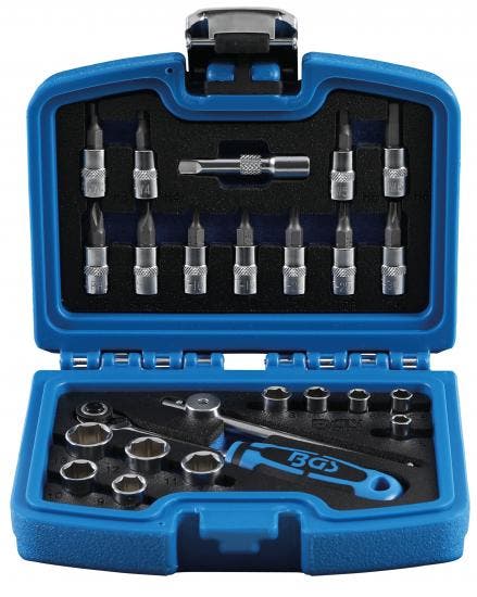 Bgs Technic Dopsleutelset 6,3 mm (1/4) 24-dlg, Auto diversen, Autogereedschap, Verzenden