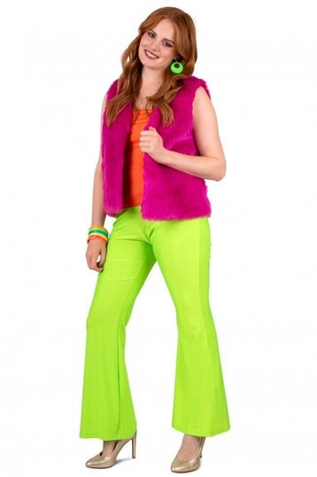 Flared Broek Neon Groen, Verzenden, Nieuw