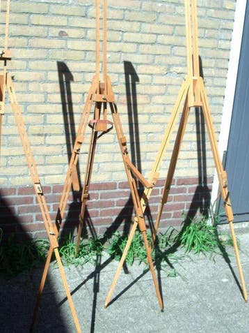 Schildersezel (3) - Messing, Beukenhout - Plein-air ezels