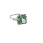 Ring - 14 karaat Witgoud - 10.99ct. tw. Groen Diamant (Fancy, Nieuw