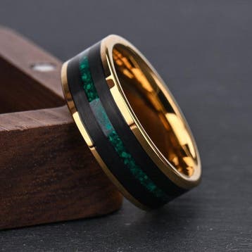 De Malachietriver — Tungsten-staalring ring- 10 g - (1), Antiek en Kunst