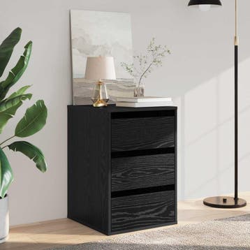 vidaXL Ladekast met lade Zwart Eiken 41 x 40 x 58 cm Bewerkt, Verzenden, Nieuw