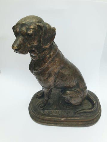 Paul Edouard Delabrierre (1829-1912) - Statue, Chien - 16 cm, Antiquités & Art