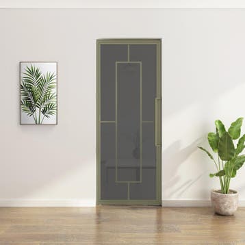 Stalen Taatsdeur - Olijfgroen - 5 Vlaks - Rookglas, Minder dan 80 cm, Overige typen, Nieuw, Metaal