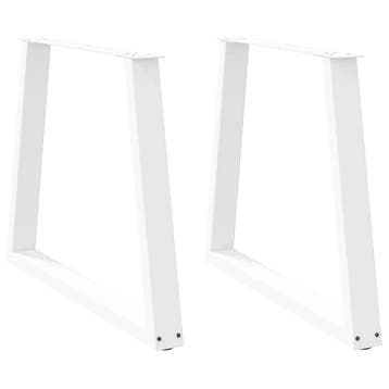 vidaXL Eettafelpoten 2 st V-vormig 80x(72-73,3) cm staal wit, Verzenden