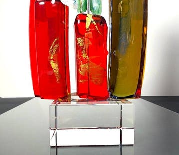 Maxence Parot - Vaas - Sculptuur in unieke kleuren en goud,