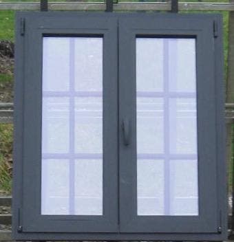 pvc raam , chassis ,venster 101 x 115 zwart ral 9017, Doe-het-zelf en Bouw, Raamkozijnen en Schuifdeuren, Inclusief glas, Nieuw