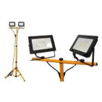 Dubbele LED Bouwlamp 2x 30W op statief Daglicht wit, Doe-het-zelf en Bouw, Verzenden, Nieuw, Minder dan 50 watt, Met statief