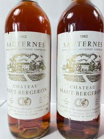 1988 Chateau Haut-Bergeron - Sauternes Sauternes - 4 Flessen, Collections