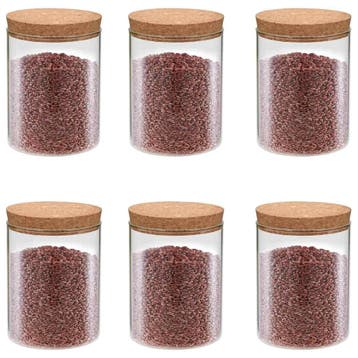 vidaXL Opbergpotten met kurken deksel 6 st 650 ml glas, Verzenden