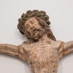 sculptuur, Corpus Christi - 32 cm - Polychroom hout, Antiek en Kunst