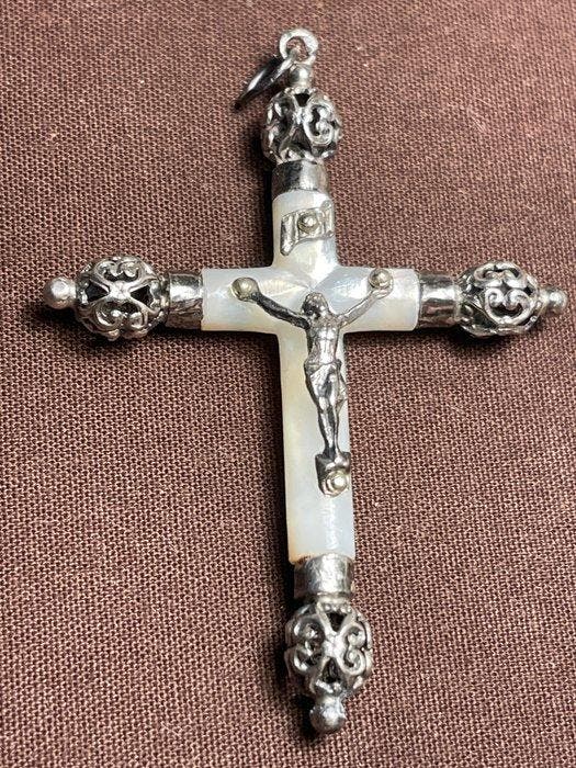 Kruis - Indrukwekkend kruis uit de 19e eeuw, zilver, Antiquités & Art, Art | Art non-occidental