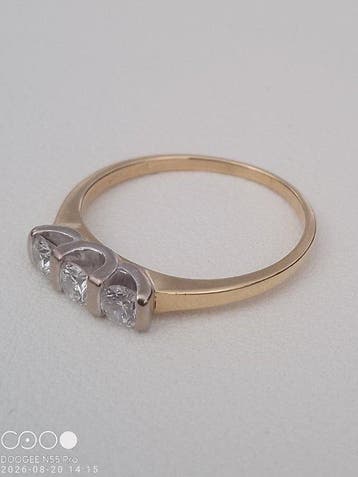 Bague de fiançailles - 18 carats Or jaune, Or blanc -