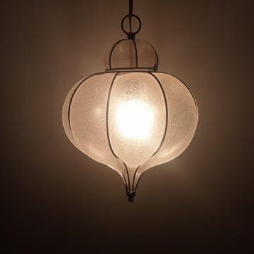 Gekooide hanglamp - Geblazen vetro ghiacciato (vrij