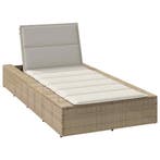vidaXL Ligbed met zwevend kussen poly rattan beige, Verzenden