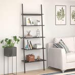 vidaXL Ladderrek met 5 schappen 64x34x185,5 cm zwart, Verzenden