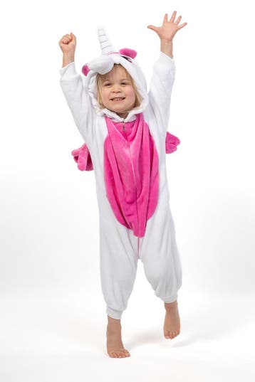 KIMU® Onesie Wit Roze Pegasus Pakje 110-116 Eenhoornpak Kost, Ophalen of Verzenden, Nieuw, Meisje
