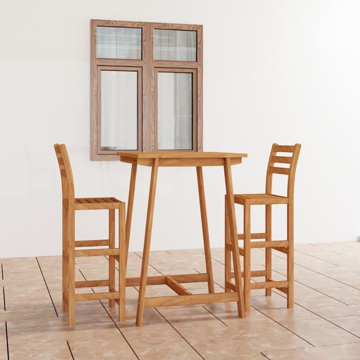 vidaXL 3-delige Tuinbarset massief acaciahout, Jardin & Terrasse, Ensembles de jardin, Envoi