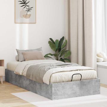 vidaXL Ottoman Bedframe Beton Grijs 90 x 200 cm, Verzenden