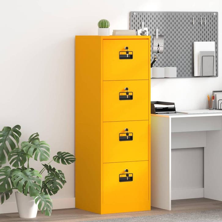 vidaXL Bestandkast Mosterdgeel 45,5 x 42 x 139 cm, Huis en Inrichting, Kasten | Overige, Nieuw, Verzenden