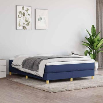 vidaXL Boxspring bed stof blauw 140x200 cm, Verzenden, Nieuw