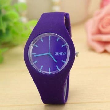 Jelly Horloge Unisex - Kwarts Uurwerk Silicoon Bandje Paars, Verzenden
