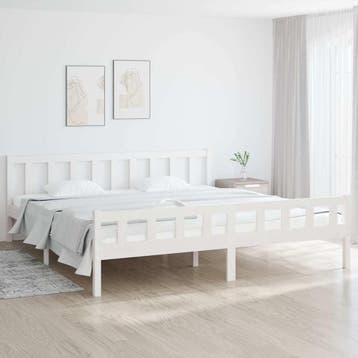 vidaXL Bedframe massief hout wit 160x200 cm, Verzenden