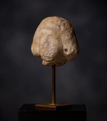 Oude Egypte, kalksteenhoofd - 5 cm, Verzamelen