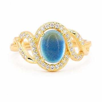 Sans prix de réserve - Bague Plaqué or Aigue-marine -, Bijoux, Sacs & Beauté, Bagues