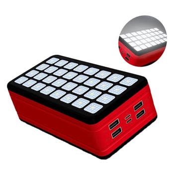 99.000mAh Powerbank met 4 Poorten - Ingebouwde Zaklamp -, Telecommunicatie, Verzenden, Nieuw, Stuff Certified®