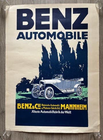 Benz - Automobile Mannheim manifesto automobilistico - Jaren