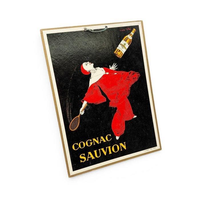 Cognac Sauvion - Origineel vintage reclamebord Cognac, Antiek en Kunst, Antiek | Wandborden en Tegels