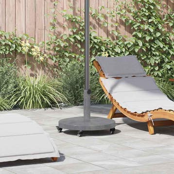 vidaXL Parasolvoet 24.8 kg Donkergrijze Houtlook Rond, Verzenden