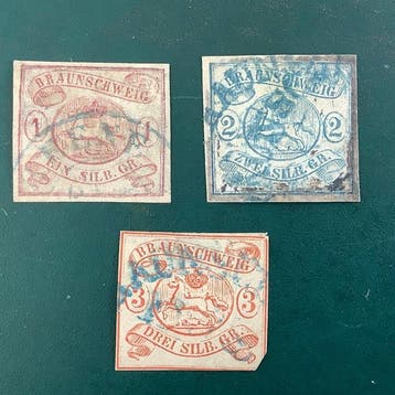 Brunswick 1852 - Volledige eerste emissie - Michel 1/3