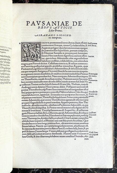 Pausania - De Tota Graecia - 1550, Antiek en Kunst, Antiek | Boeken en Manuscripten