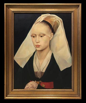 École Européene (XX) - Portrait de Dame - Daprès Rogier van