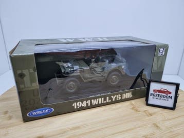 Welly 1:18 - Voiture miniature - Jeep Willys MB US Army