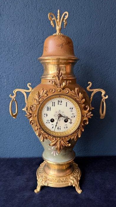 Horloge - Bronze, Faïence, Verre - 1850-1900 - Japy Frères, Antiquités & Art, Art | Objets design