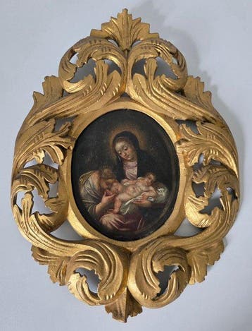 Europese school (XVII-XVIII) - Madonna met kind en heilige