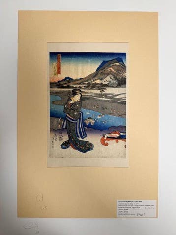Gezicht op Odawara - Washi-papier - Utagawa Kunisada