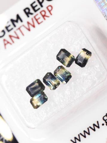 Sans prix de réserve - 6 pcs Vert, Bleu Saphir - 1.50 ct -, Bijoux, Sacs & Beauté