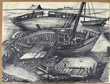 Raymond Legrand (1920-2019) - La barque au port - Marine -