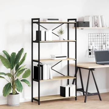 vidaXL Boekenplank 80 x 30 x 155 cm Bewerkt hout Sonoma Eik, Verzenden