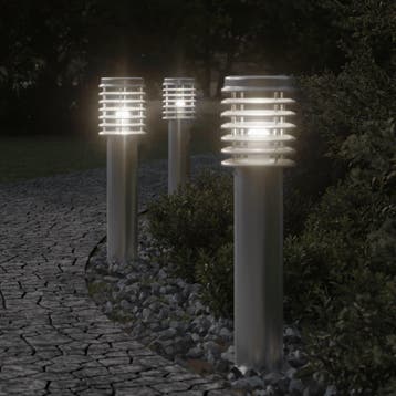vidaXL Vloerlamp voor buiten 3 st 60 cm roestvrij staal, Verzenden, Nieuw