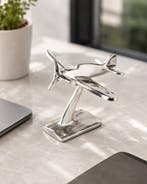 Polished Metal Propeller Airplane Model – Decorative