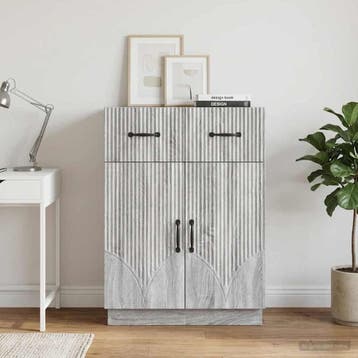 vidaXL Dressoir met lade Grijs sonoma 66 x 34,5 x 87 cm, Verzenden