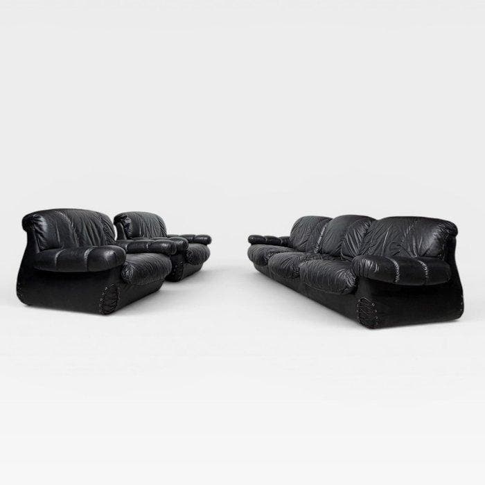 Ensemble de sièges - Cuir, Mousse - Ensemble de canapés en, Antiquités & Art, Art | Objets design